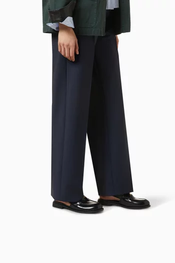 Slingback Loafers in Brushed Leather