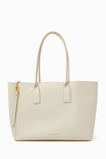 Medium Work Tote Bag in Grained Leather