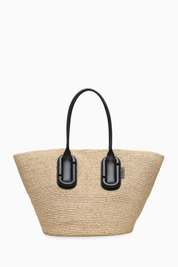 Large Babe Woven Tote Bag in Straw