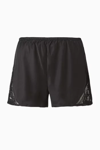 Pyjama Shorts in Satin & Lace