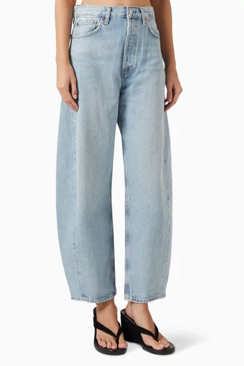 Luna Pieced Taper Jeans in Denim