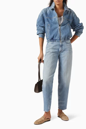 Dixon Cocoon Bomber Jacket in Denim