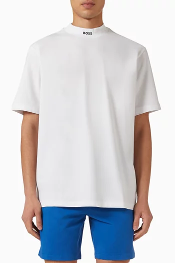 Mock-neck T-shirt in Cotton-jersey