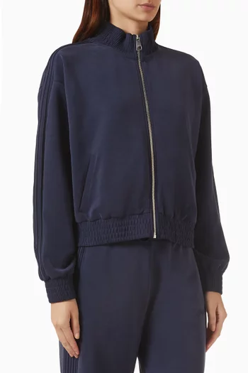 Piped Zip Sweatshirt in Modal-blend