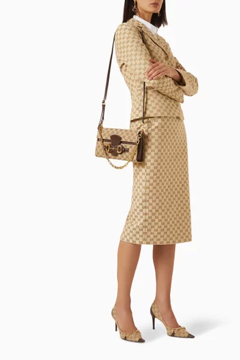 Medium Ristretto Horsebit Shoulder Bag in GG Canvas