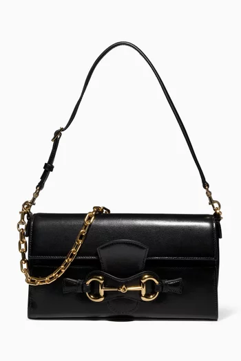 Medium Ristretto Horsebit Shoulder Bag in Leather
