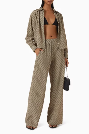 Ruffle-collar Shirt in GG Fabric