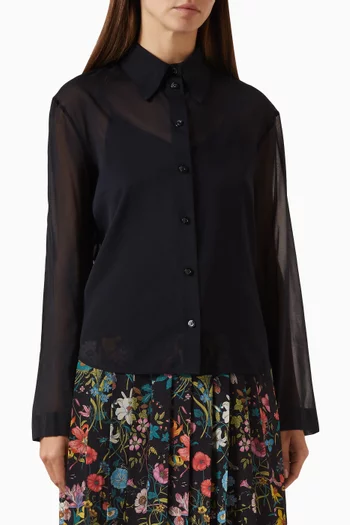 Sheer Shirt in Silk Stretch Chiffon