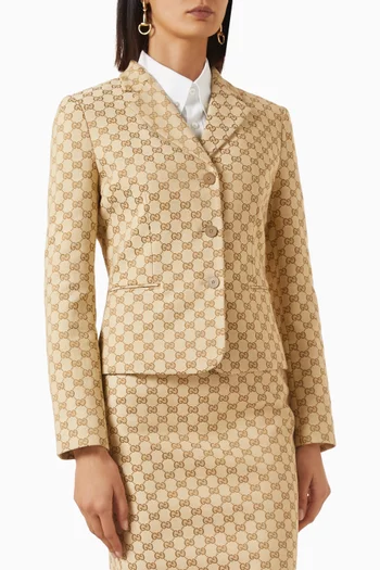 GG Fitted Jacket in Cotton-canvas