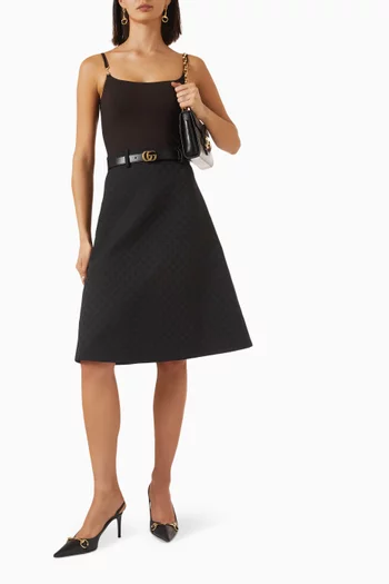 GG A-line Midi Skirt in Cotton-blend