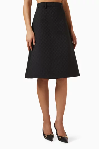 GG A-line Midi Skirt in Cotton-blend