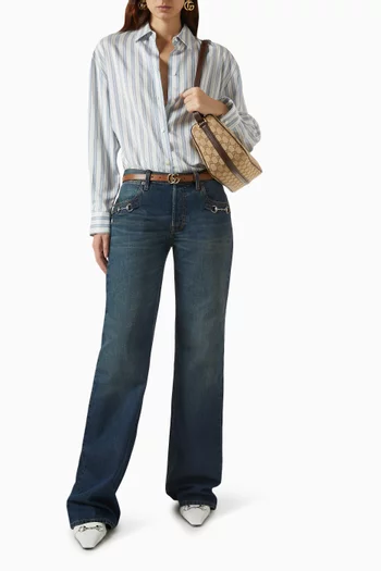 Interlocking G Shirt in Silk-jacquard