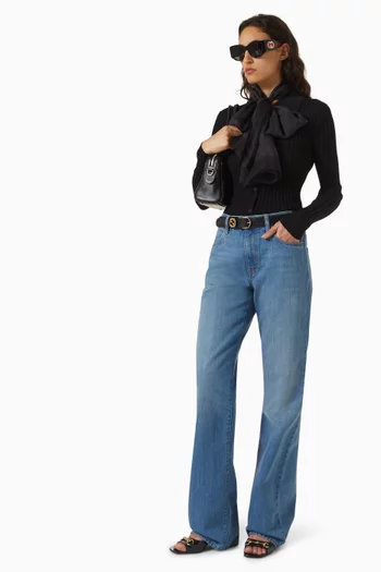 Bleached Washed Pants in Denim