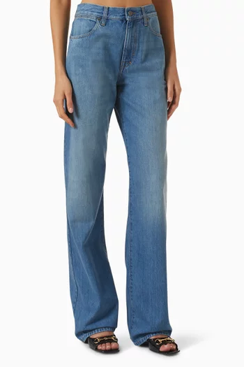 Bleached Washed Pants in Denim