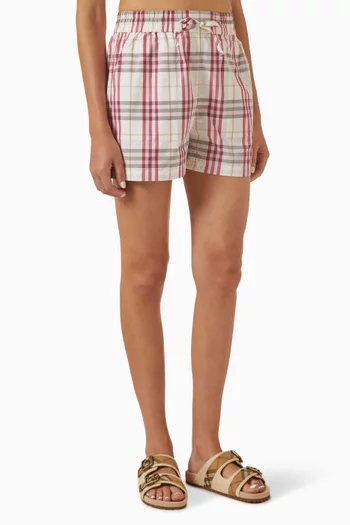Check Shorts in Cotton