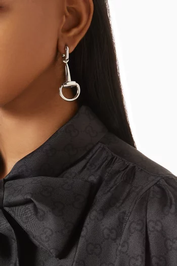 Horsebit Drop Earrings in Metal