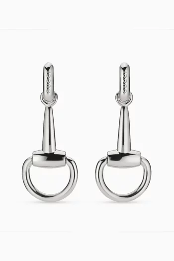 Horsebit Drop Earrings in Metal