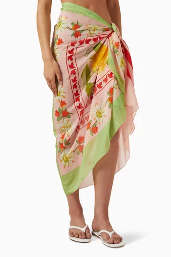 Printed Pareo in Silk-cotton
