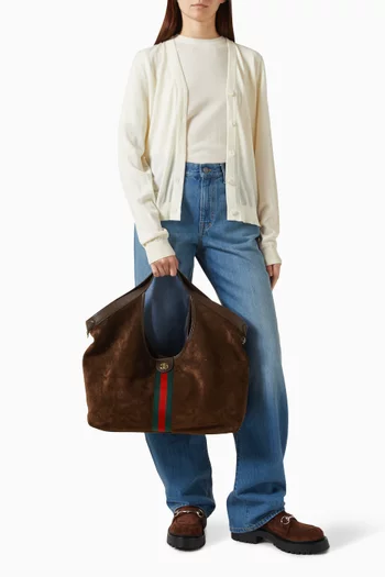 Large Giglio Tote Bag in Suede