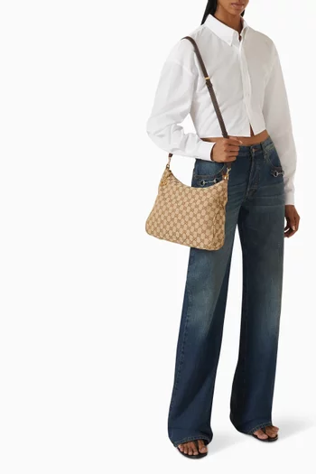 Medium Lady Lunetta Shoulder Bag in GG Canvas