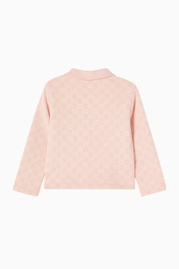 GG-print Cardigan in Felted Cotton-jersey