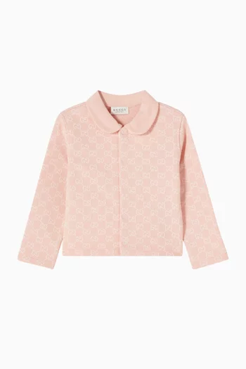 GG-print Cardigan in Felted Cotton-jersey