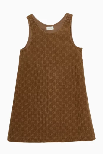 Vintage Logo Dress in Velvet Corduroy