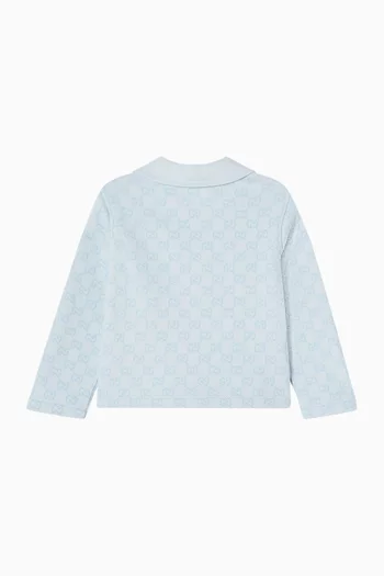 GG-print Cardigan in Felted Cotton-jersey