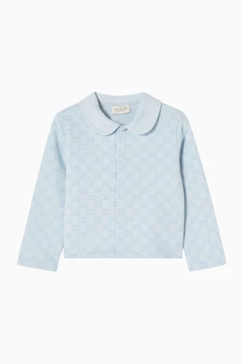 GG-print Cardigan in Felted Cotton-jersey