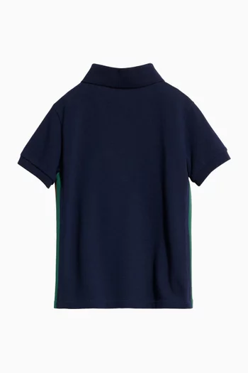 Web Detail Polo Shirt in Cotton