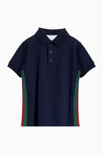 Web Detail Polo Shirt in Cotton