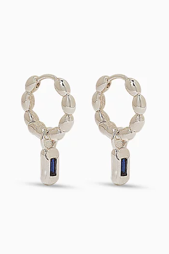 Molten Gemstone Charm Drop Earrings in Sterling Silver-plated Brass