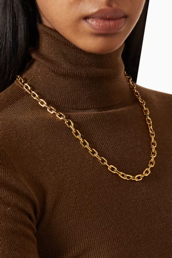 Square Paperclip Chain Necklace in 18kt Gold-plated Steel