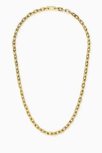 Square Paperclip Chain Necklace in 18kt Gold-plated Steel