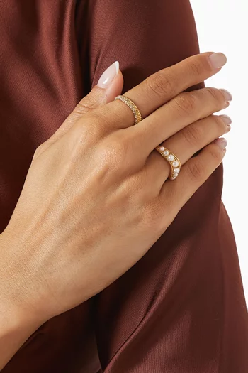 Pearl Baya Stacked Ring Set in 18kt Recycled Gold-Plated Brass