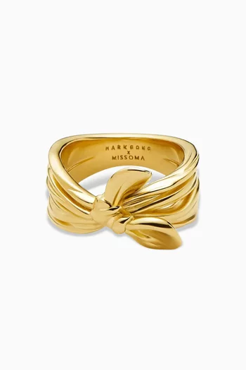 x MARKGONG Bow Ring in 18kt Gold-plated Brass
