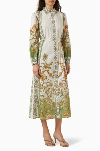 Briar Printed Midi Shirt Dress