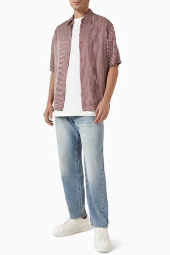 All-over Logo-print Boxy Shirt in Viscose