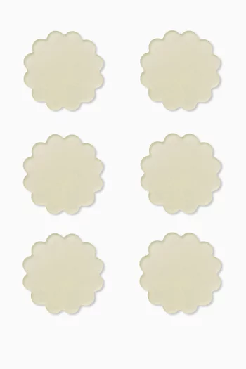 Scallop-edged Coasters in Resin, Set of 6