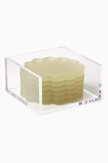 Scallop-edged Coasters in Resin, Set of 6