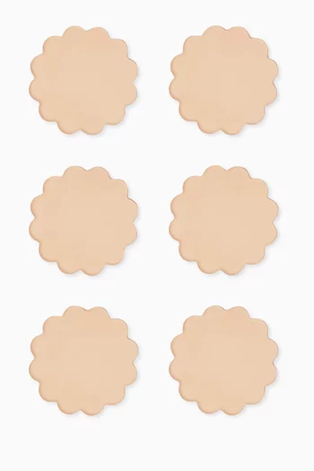 Scallop-edged Coasters in Resin, Set of 6