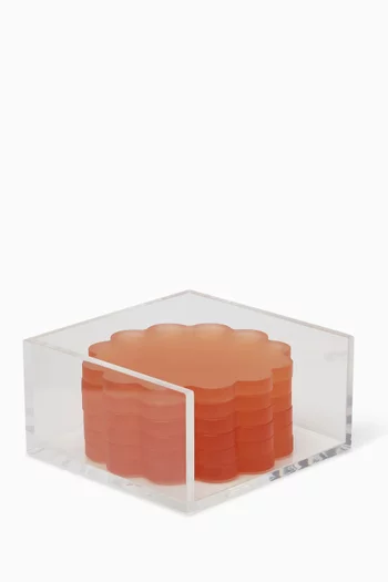 Scallop-edged Coasters in Resin, Set of 6