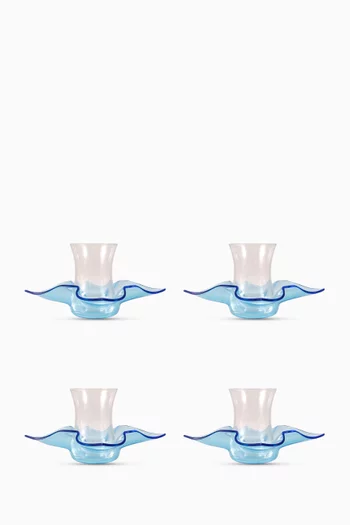 Teacup & Saucer in Acrylic, Set of 4