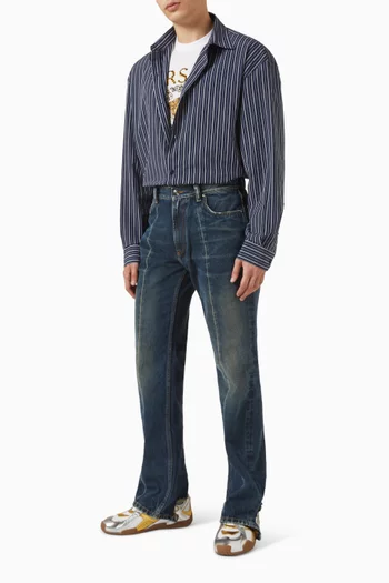 Distressed Straight-leg Jeans in Denim