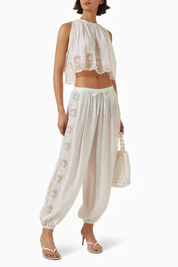 Crinkled Wide-leg Pants