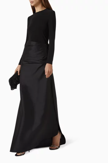 Fitted Top & Sculpted Maxi Skirt Set
