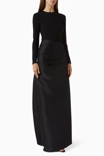 Fitted Top & Sculpted Maxi Skirt Set