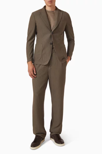 Flat-front Pants in Lyocell & Silk Froissé