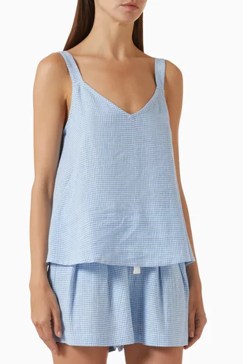 V-neck Cami Top in Linen Blend