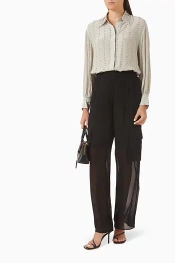 Caitlin Rhinestone-embellished Shirt in Crepe